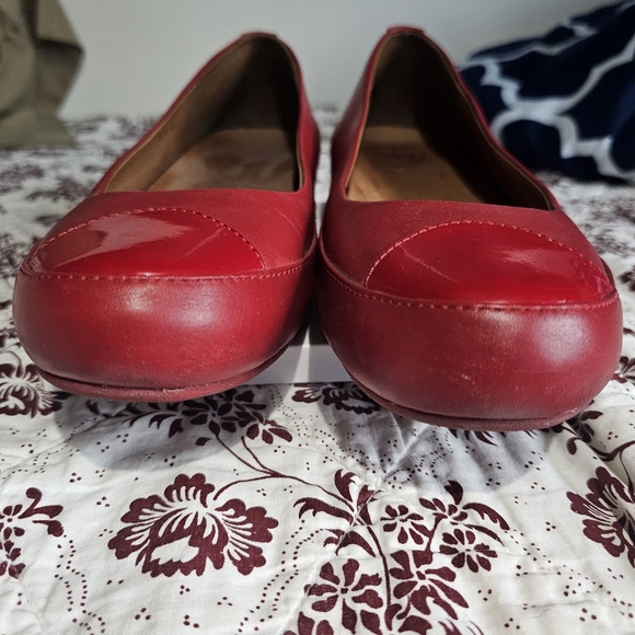 Women Fitflop Due Leather Rouge - Picture 9 of 11